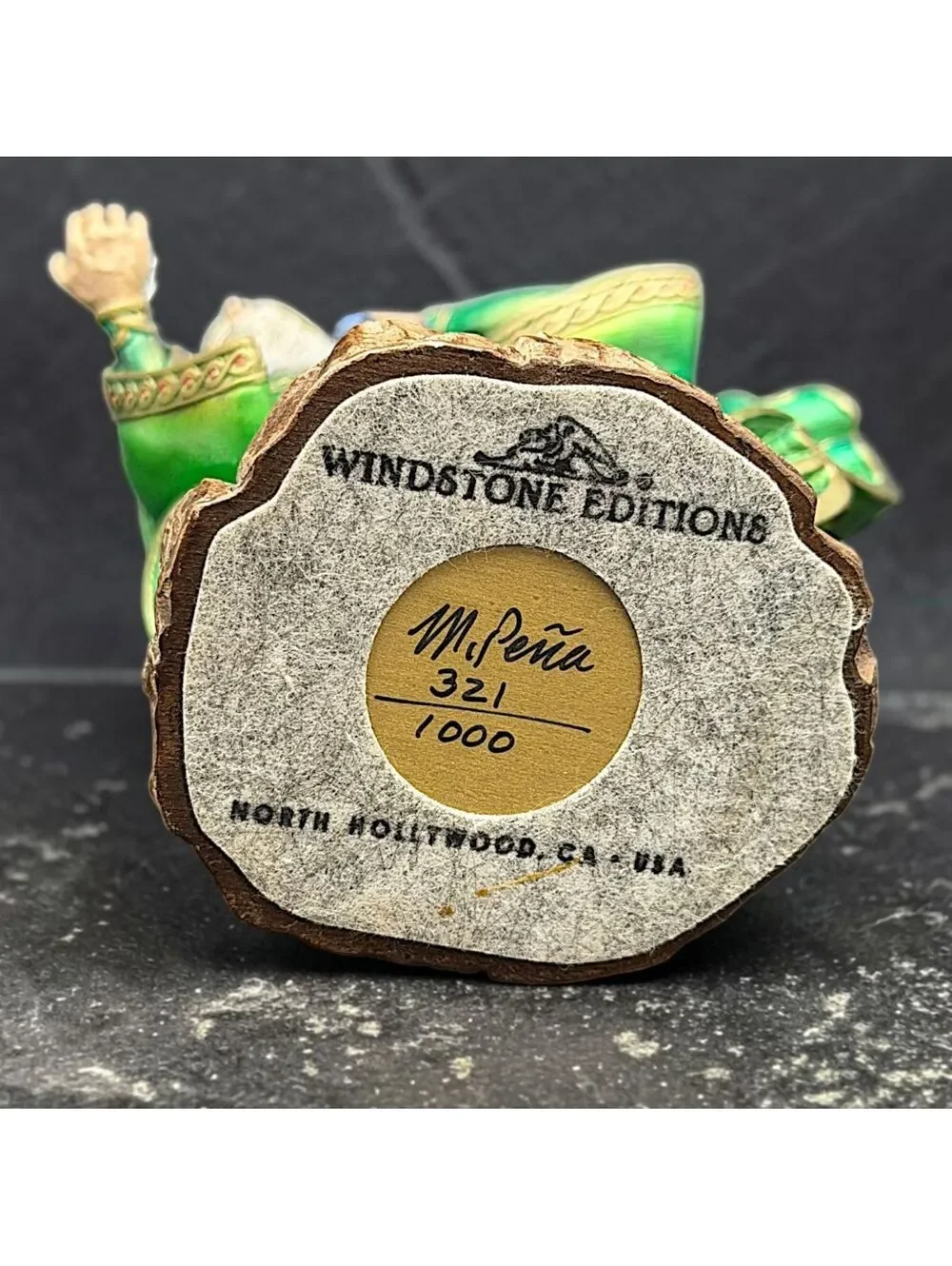 Vtg Windstone Editions M. Pena Emerald Wind Wizard Crystal Ball #321/1000 7.5